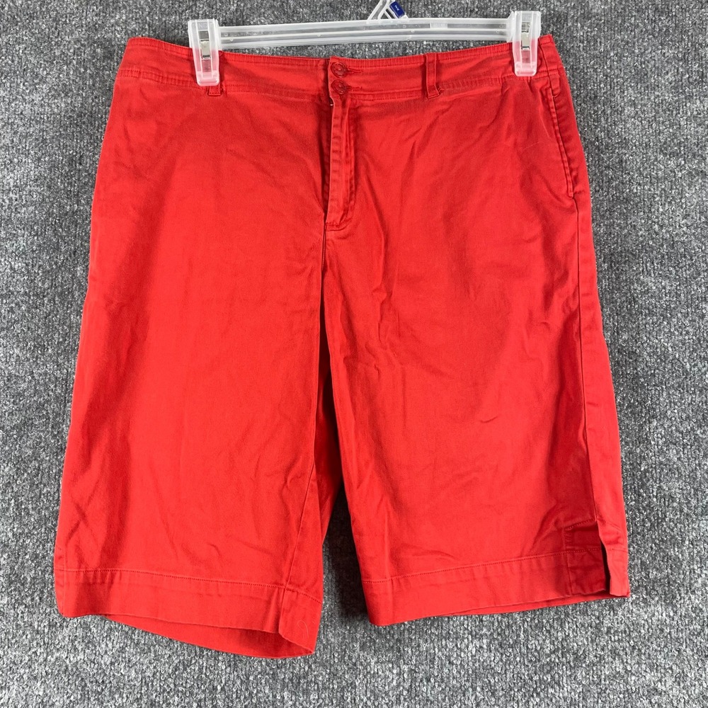 Tommy Bahama Shorts Womens 12 Red Golf Bermuda Cotton Stretch Coastal Luxury